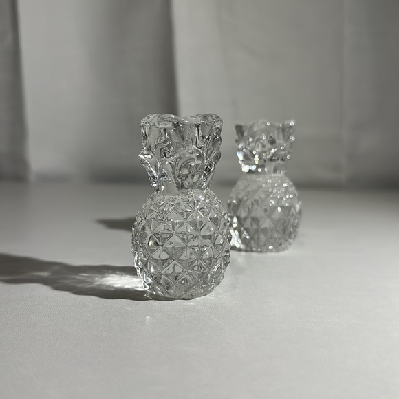 Unique Williams - Sonoma Glass Pineapple Candle Holders Set of 2 - Picture 2 of 8